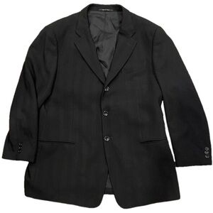 Armani Collezioni Sz 44 black 100% wool with weave pattern made in Italy